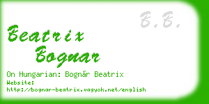 beatrix bognar business card