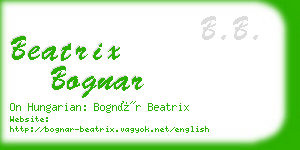 beatrix bognar business card